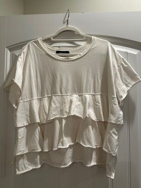 Fabrik Tiered Ruffle Short Sleeve Top